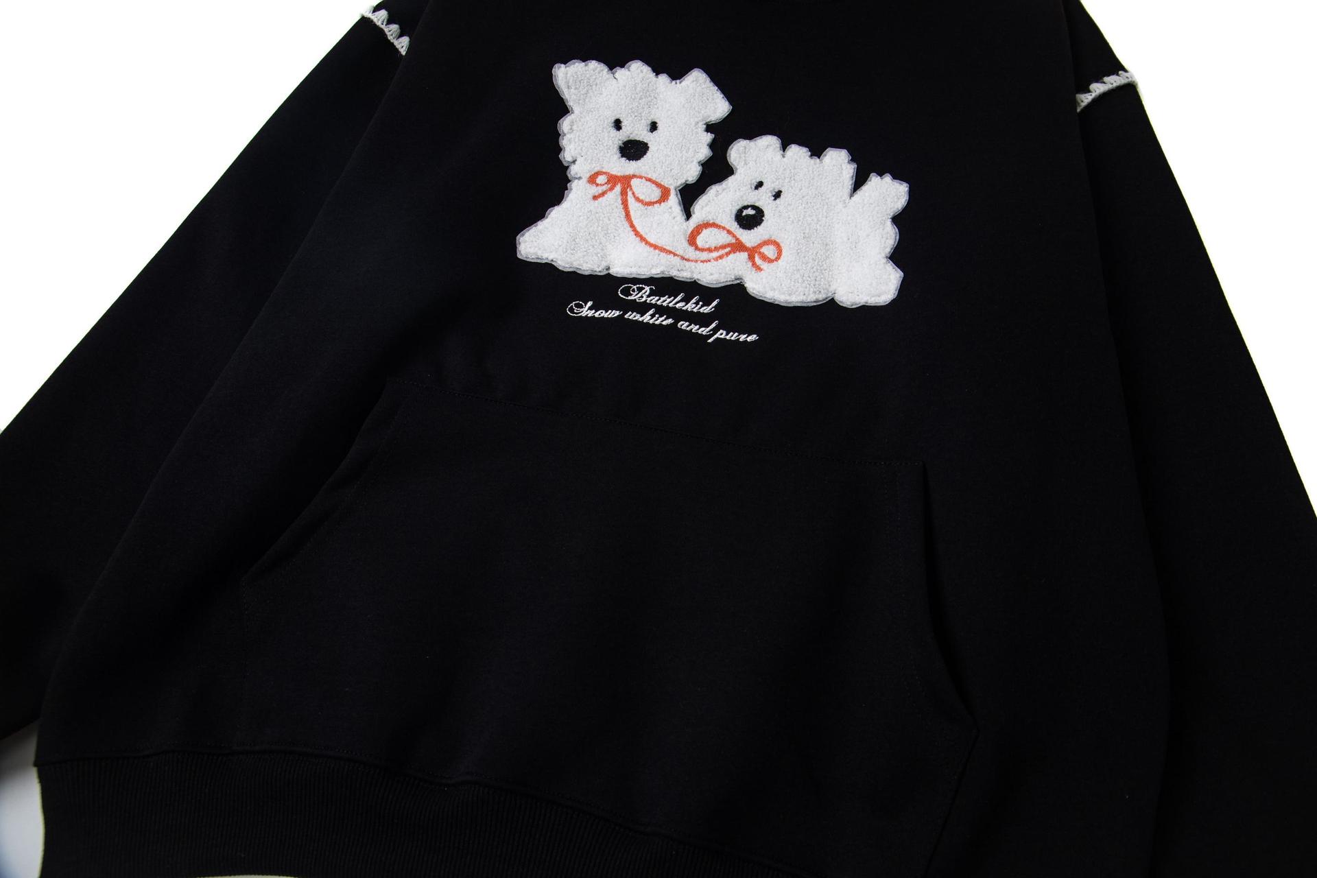 Scallop Trim Long Sleeve Cotton Pet Hoodie