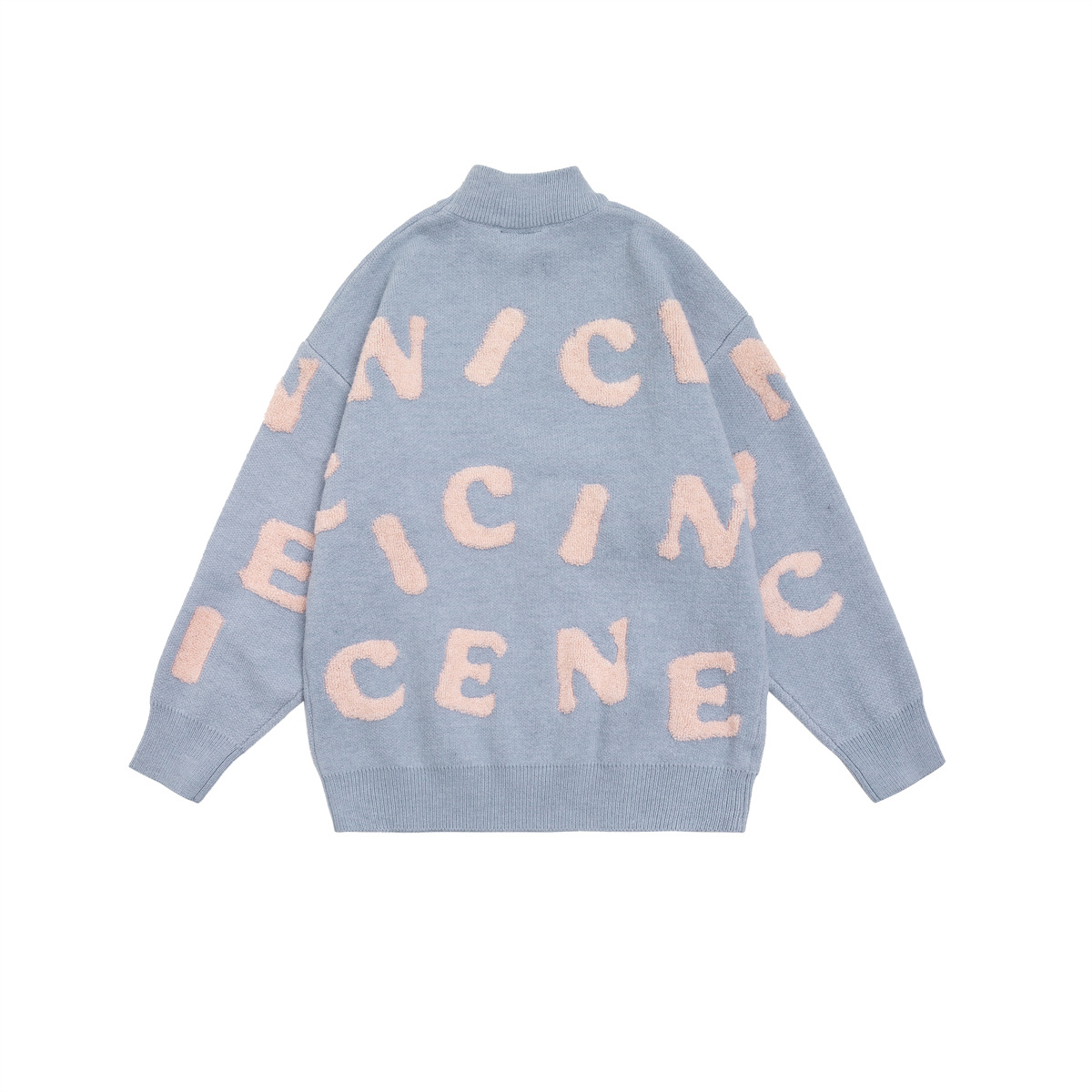 Japanese Oversized Alphabet Print Polyester Sweater