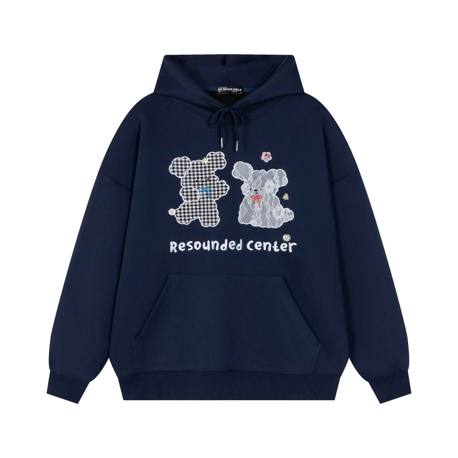 Retro Checked Cotton Puppy Hoodie