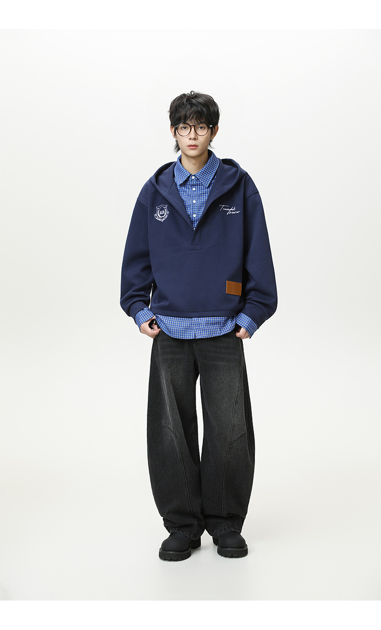 American Trend Cotton Layered Hood Sweatshirt