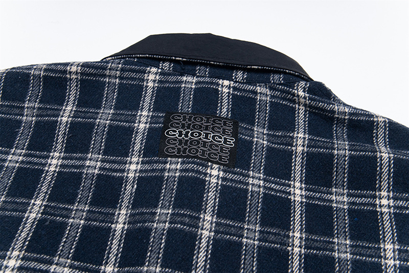 Retro Stitched Gingham Cotton Reversible Full-Sleeve Jacket