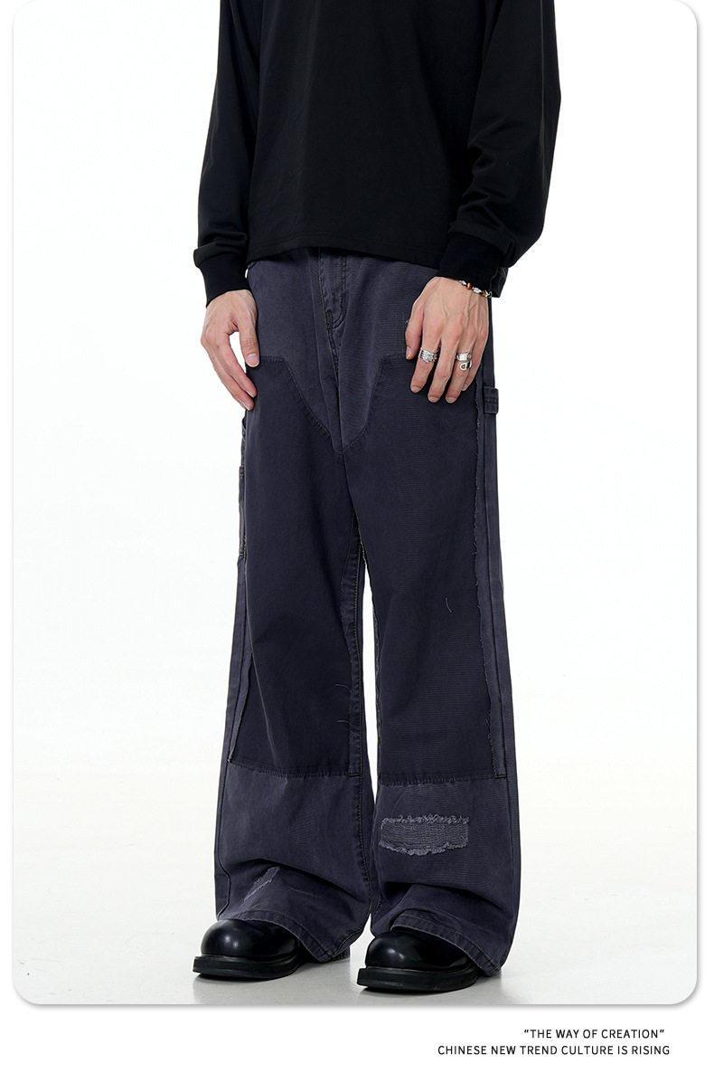 Unisex Cotton Relaxed Bell-Bottom Utility Pants