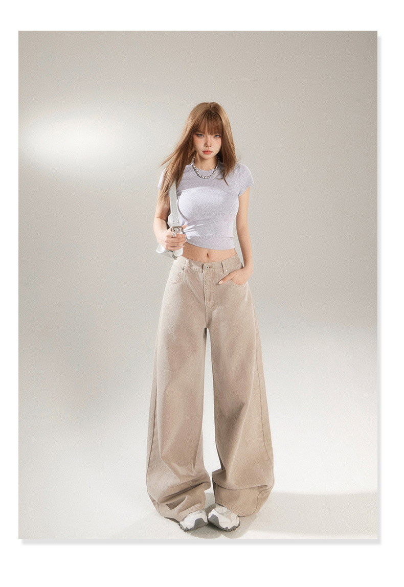 Straight Leg Wide-Leg Denim Pants for Women and Men Loose Fit