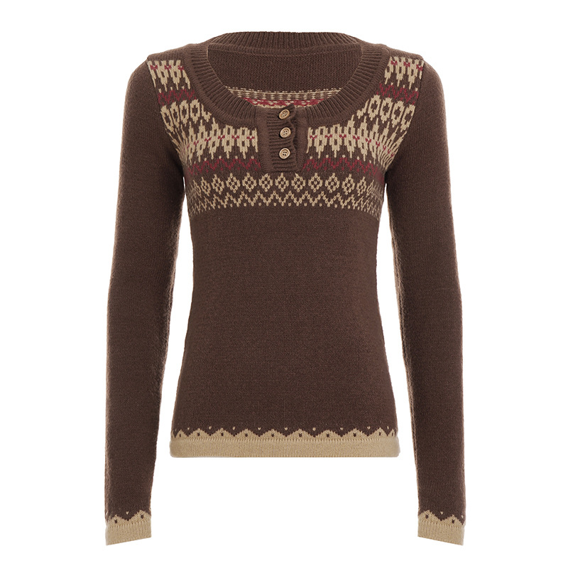 Two-tone Slim Thermal Henley Sweater