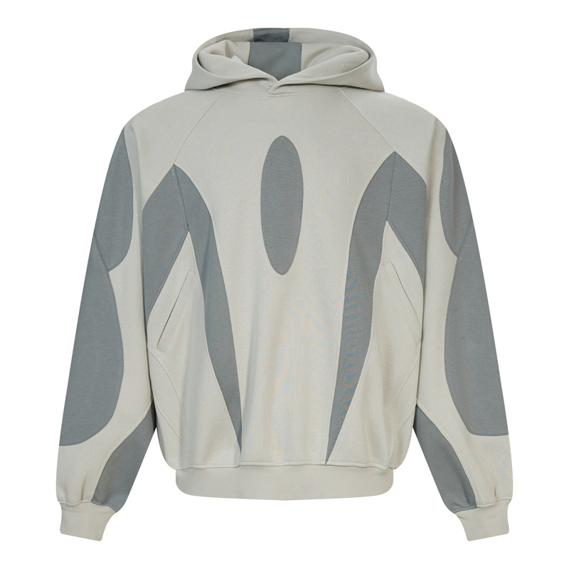 Oversized Cotton Contrast Panel Hoodie