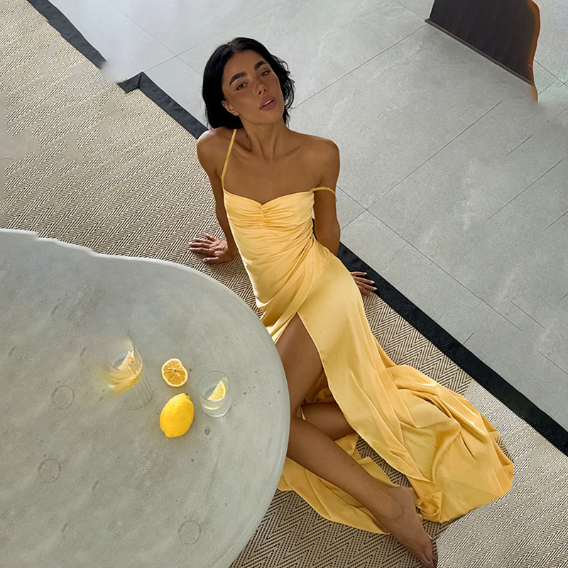 Fluid Open Hem Maxi Dress