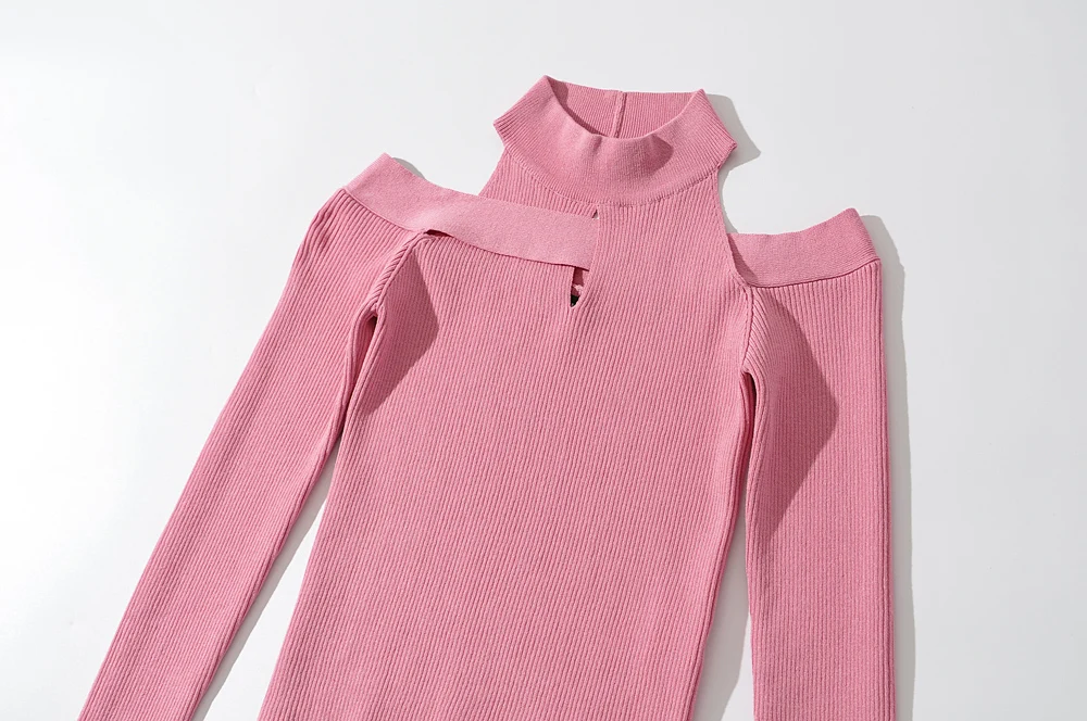 Blush Spandex Upper Arm Cutout Wrap Sweater