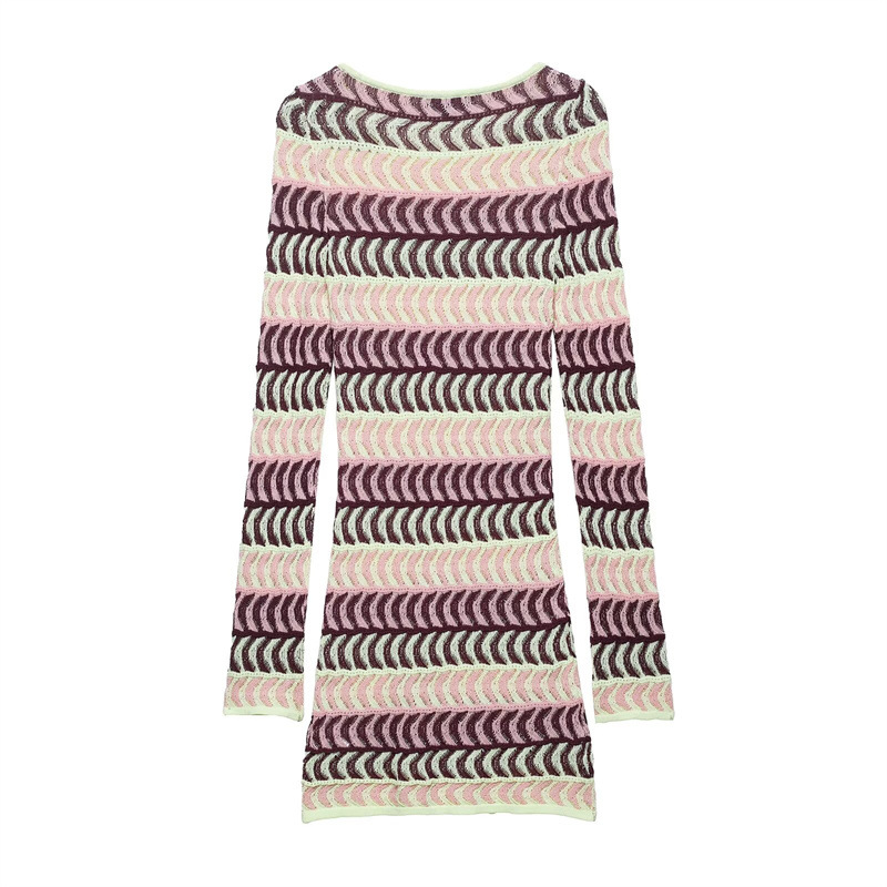 Ladies Bodycon Round Neck Wrist-Length Polyester Dress