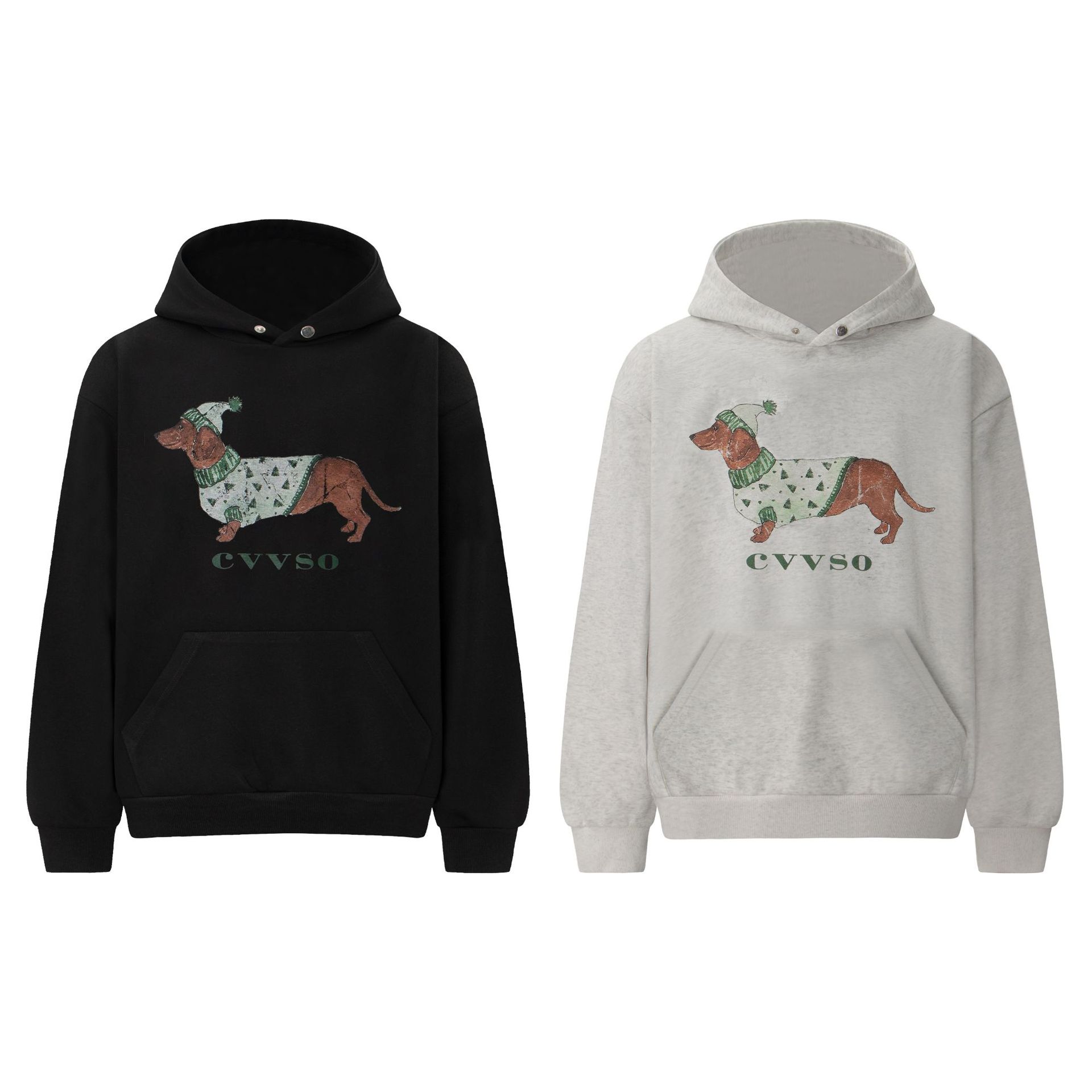 Style Conley Printed Retro Hooded Long Sleeve Sweatshirt