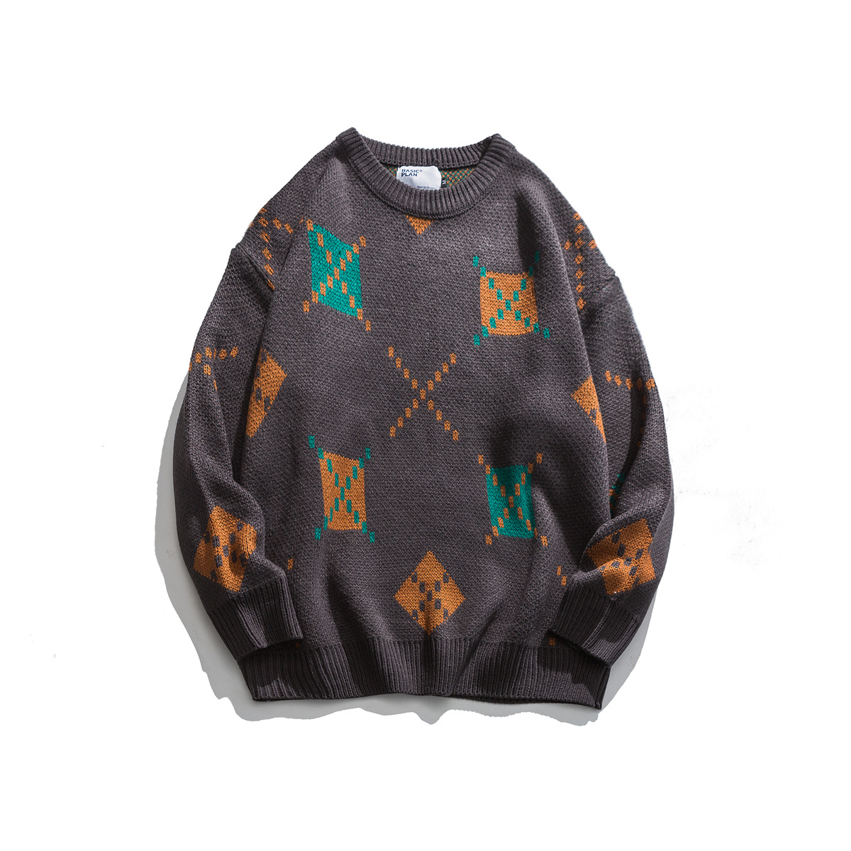 Japanese Workwear Color Block Oversized Sweater