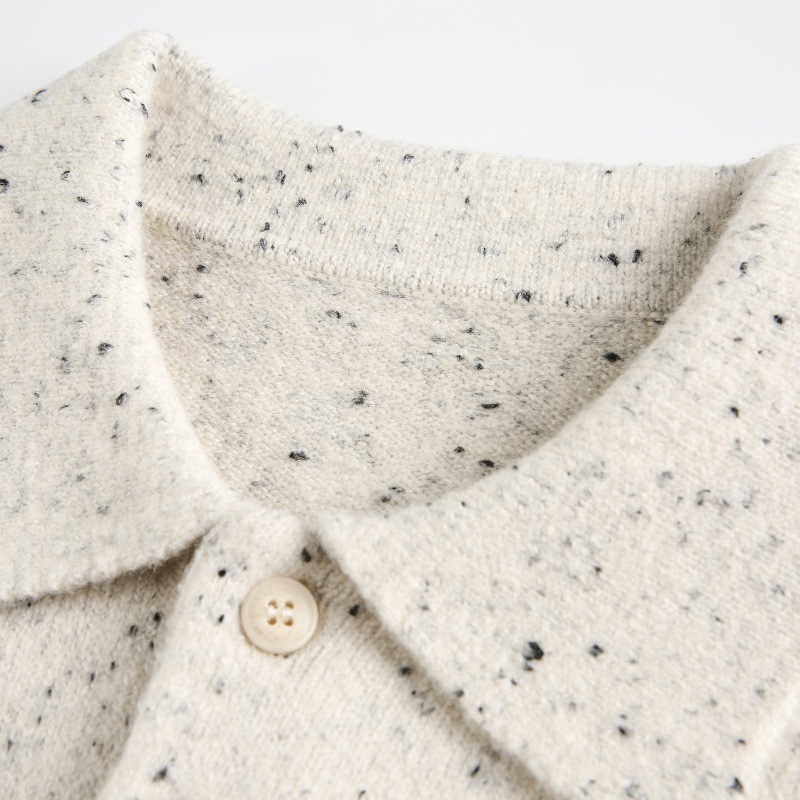 Oversized Japanese Workwear Polyester Clasp Neck Sweater