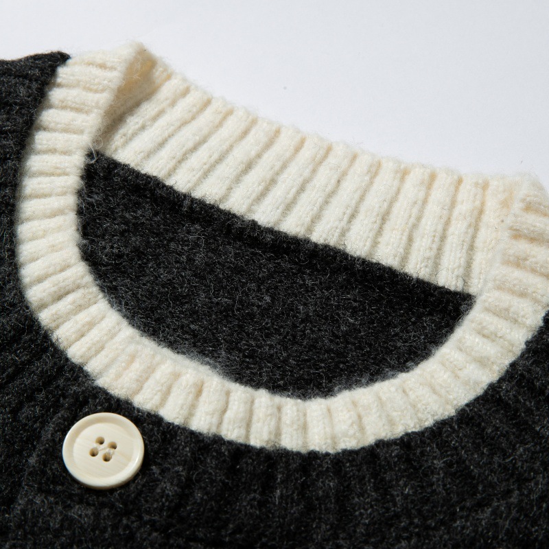 Japanese Workwear Double Layer Polyester Cardigan