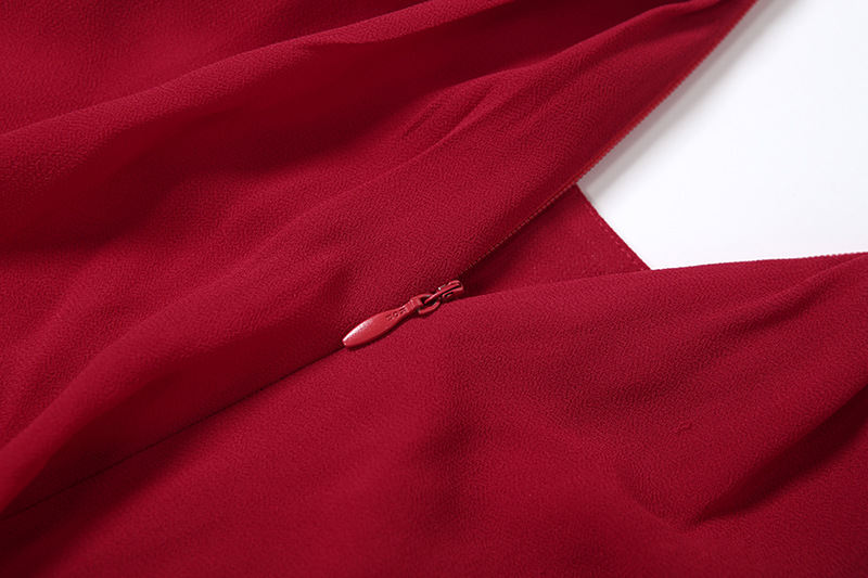 Sleeveless Scarlet Tie Neck Long Dress