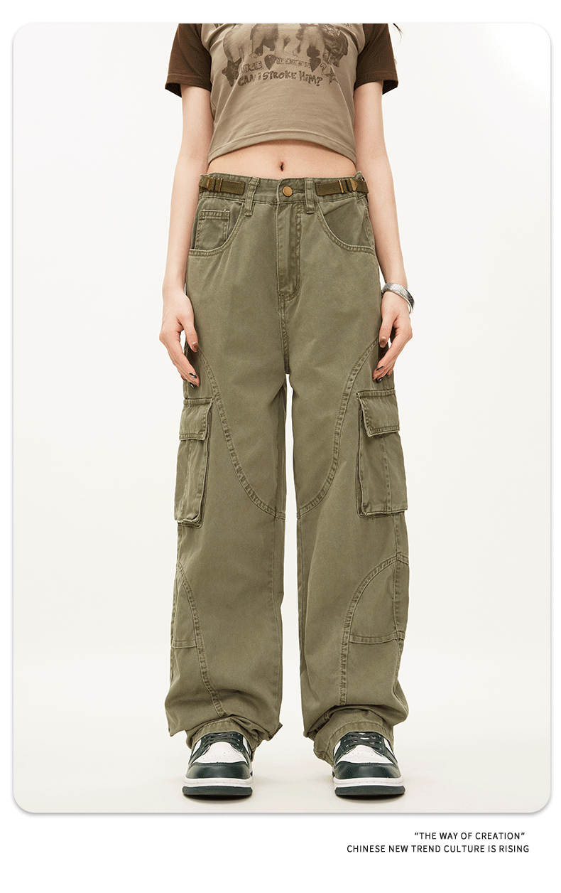 Unstructured Relaxed Fit Cotton Cargo Pants