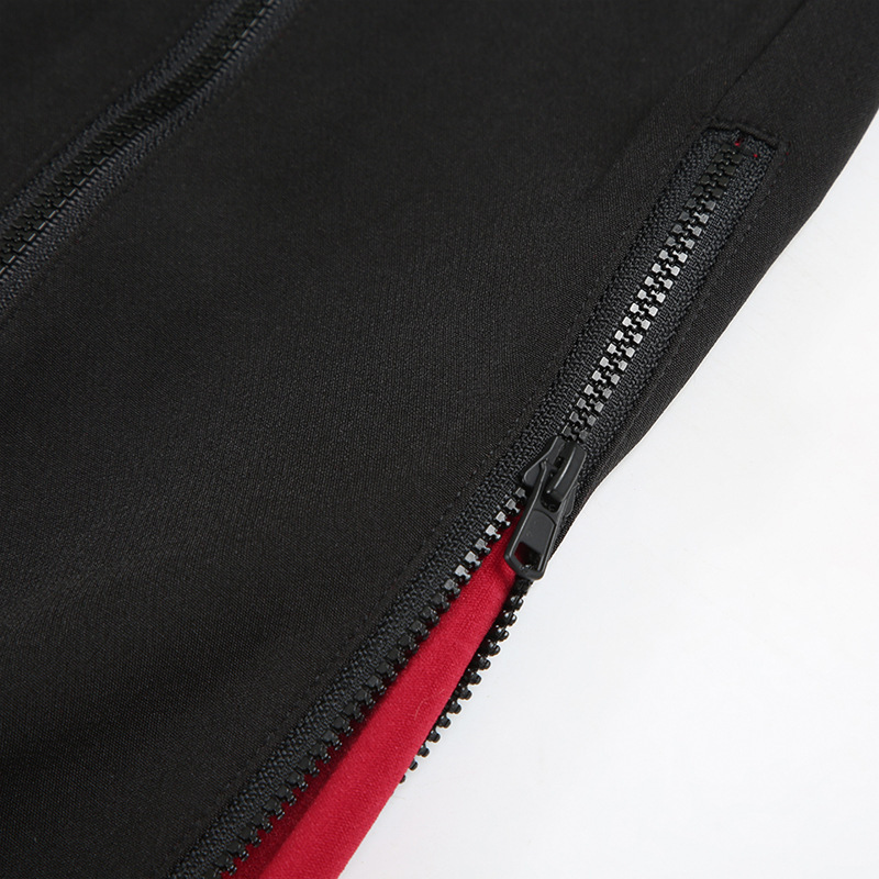 Zipper splicing contrasting color personalized casual pants