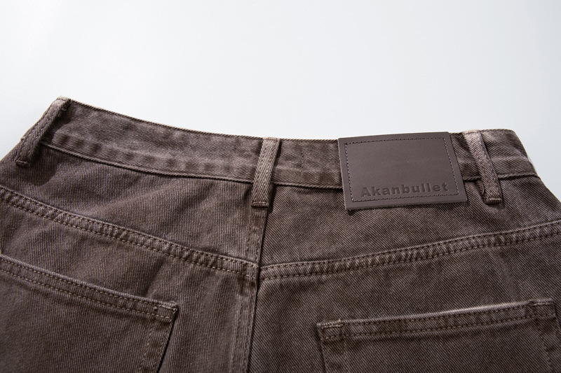 Retro Style Washed Ombre Color Knife-Edge Jeans for Men and Women, Loose Floor-Length Wide Leg Pants