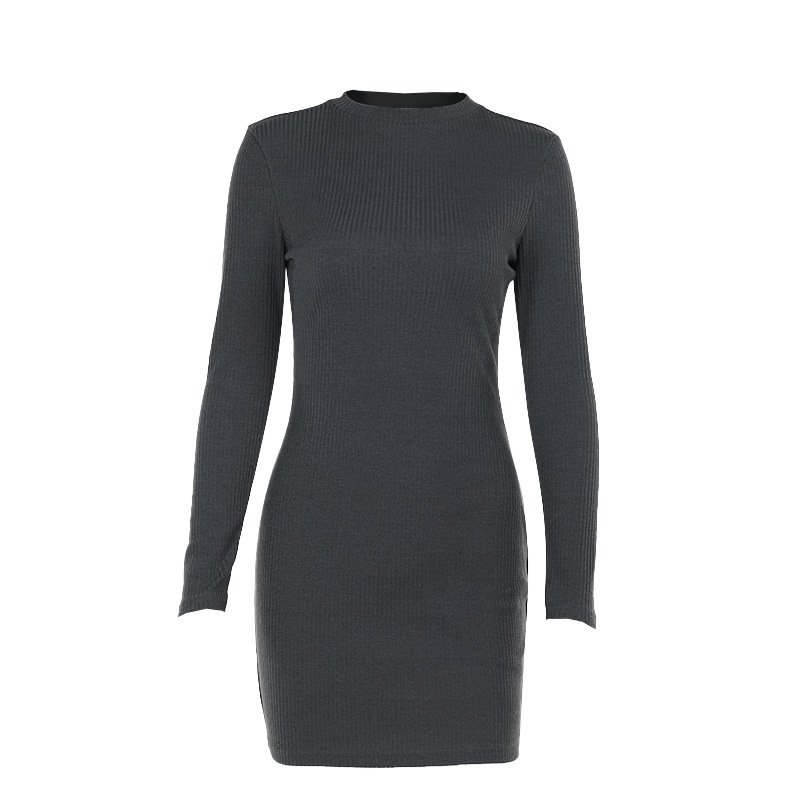 Round Neck Bodycon Full Sleeve High Waist Dress