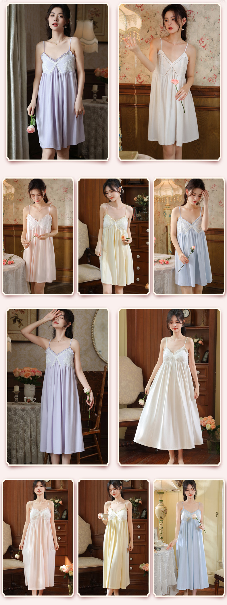 Cotton V-Neck Sleeveless Midi Bust Padded Lounge Dress
