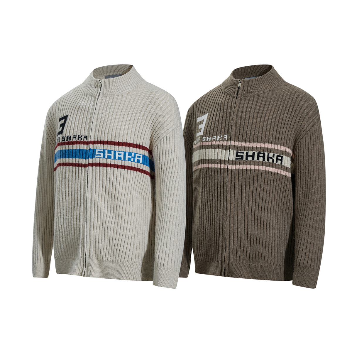 Sporty Loose Jacquard Long Sleeve Sweater