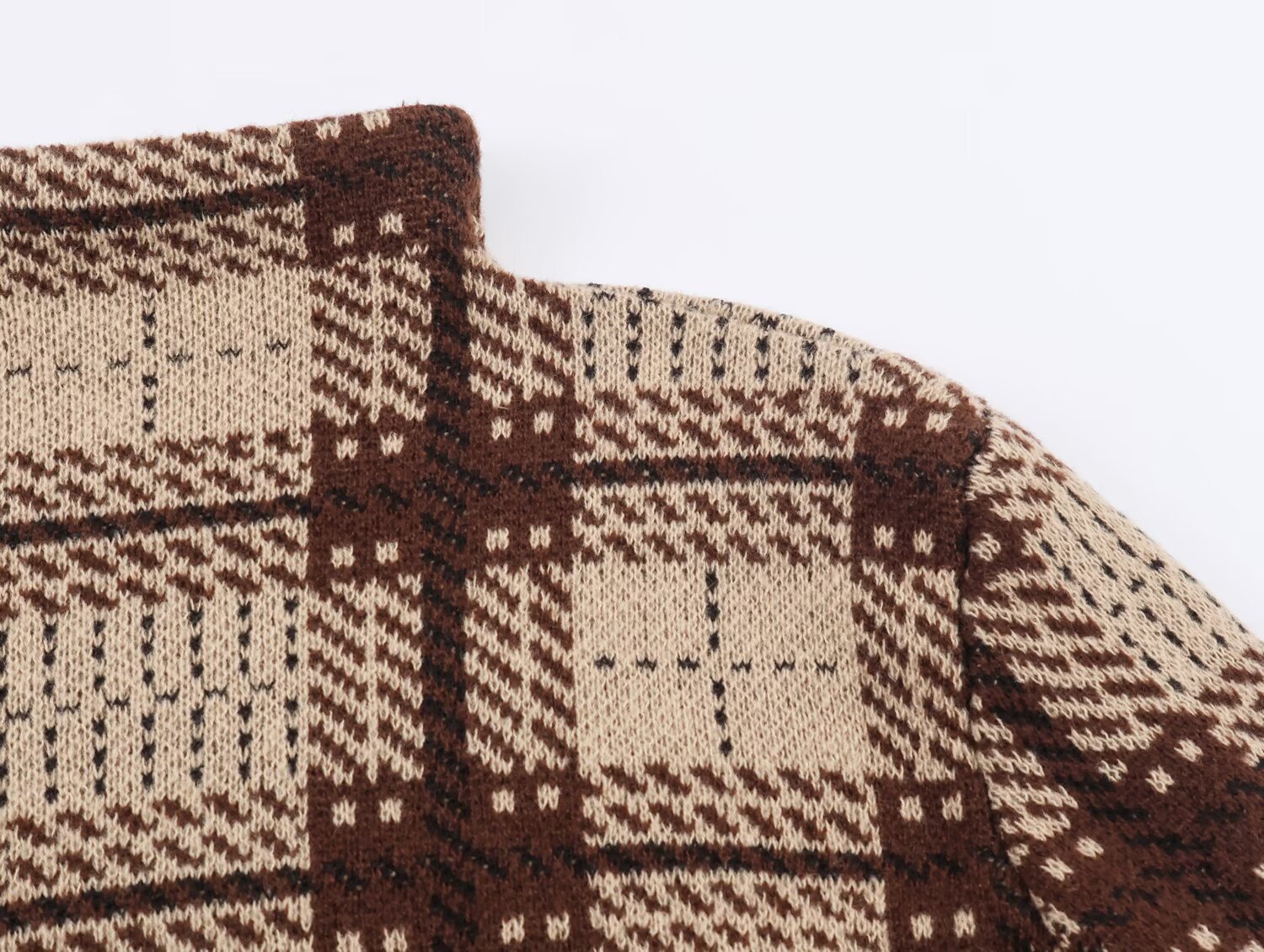 Long Sleeve Checkered Streetwear Sweater