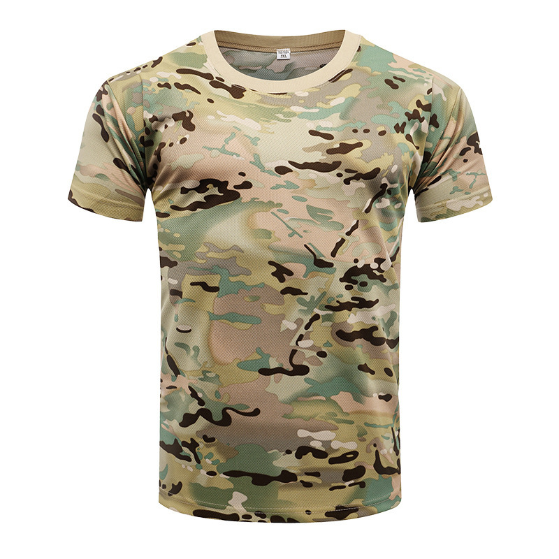 Outdoor camouflage clothing short sleeved men's summer quick drying sports T-shirt outdoor physical training clothing tactical T-shirt