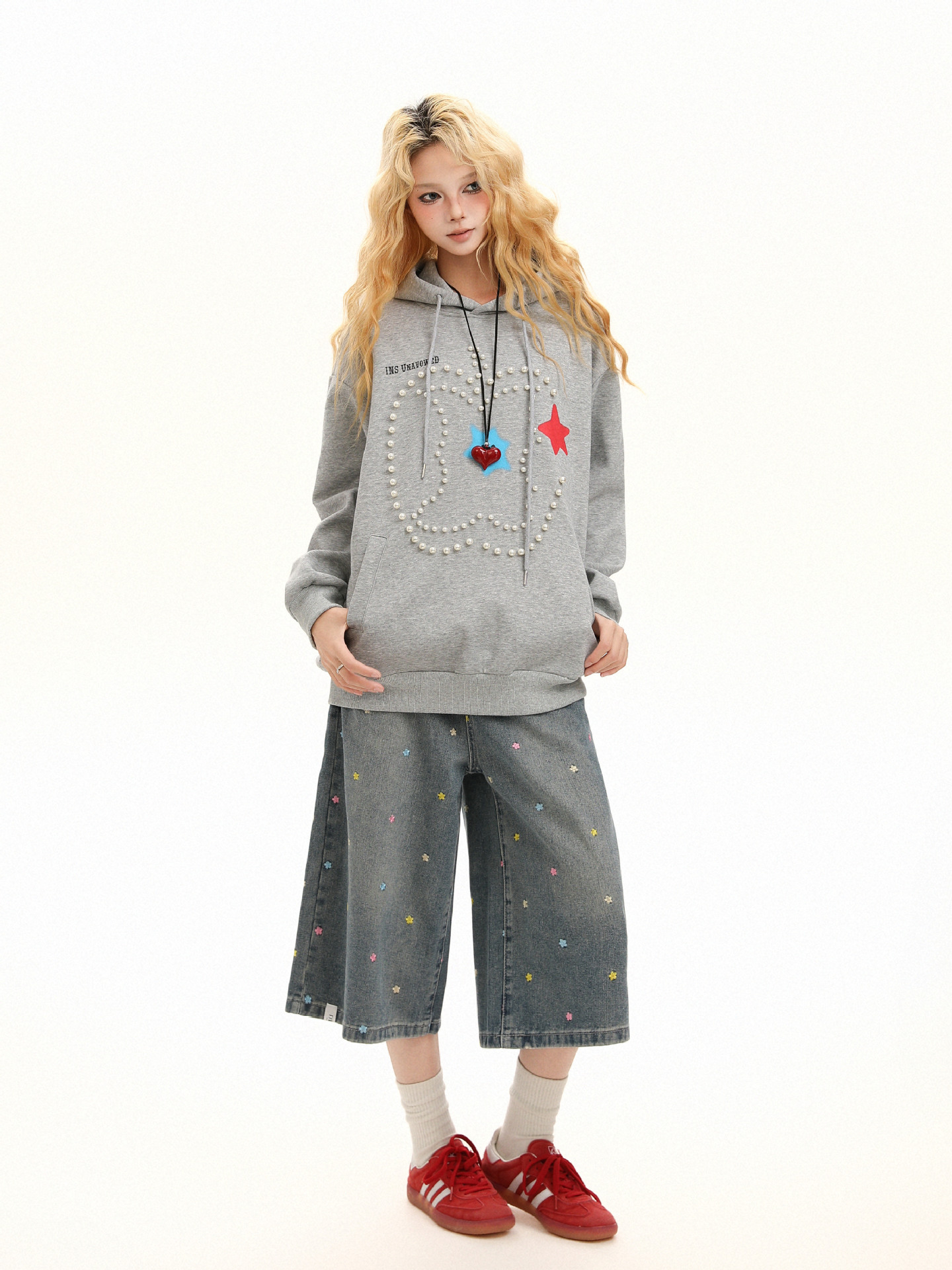 Vintage Cotton Studded Hoodie