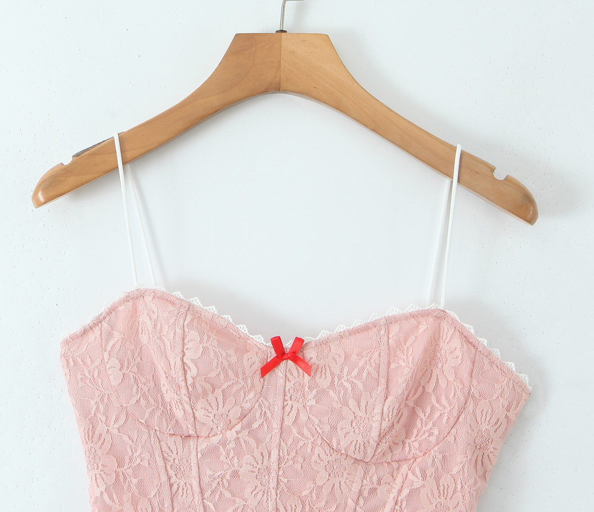 Lace bow strapless vest for women