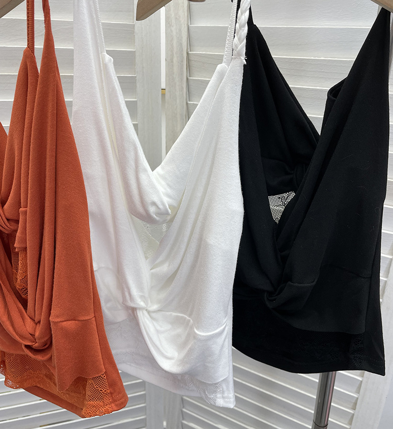 Solid Color Sexy Asymmetric Wrap Top