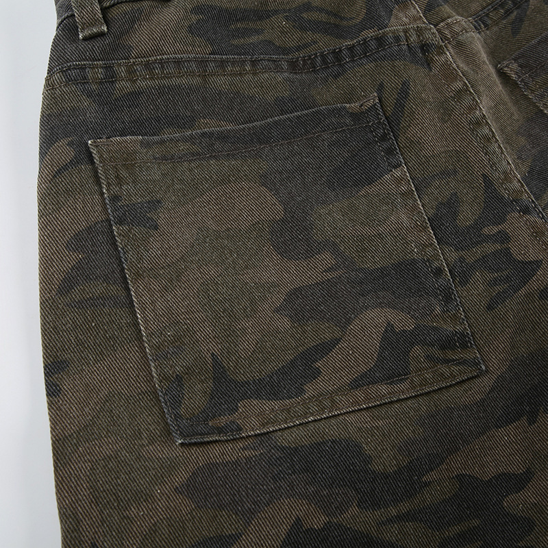 Make old camouflage workwear jeans