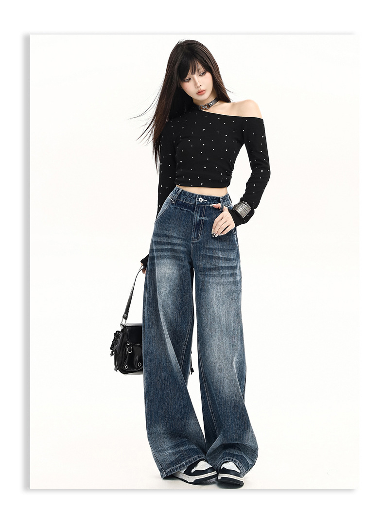 High-Fall Straight Leg Wide-Leg Casual Pants for Women Summer Fashion Loose Fit Style