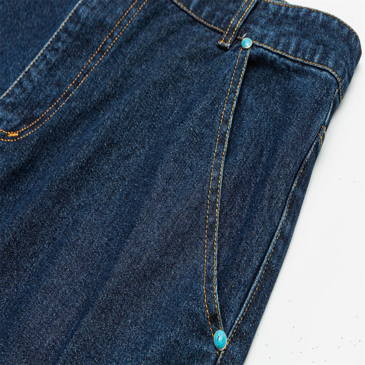Casual Loose Fit Wide Leg Washed Denim Pants