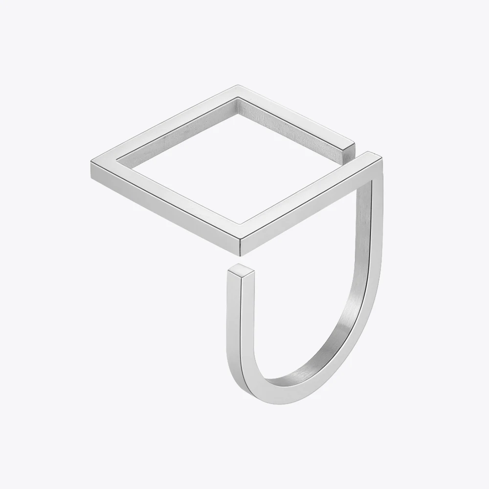 Ladies Geometric Titanium Ring