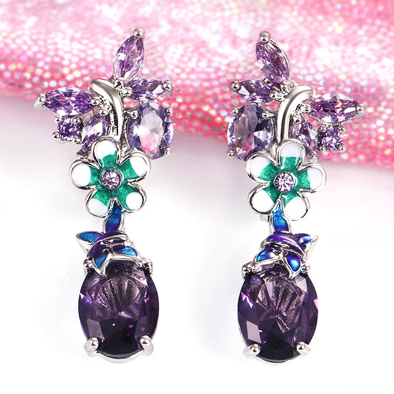 Flower earrings, popular butterfly earrings for women
