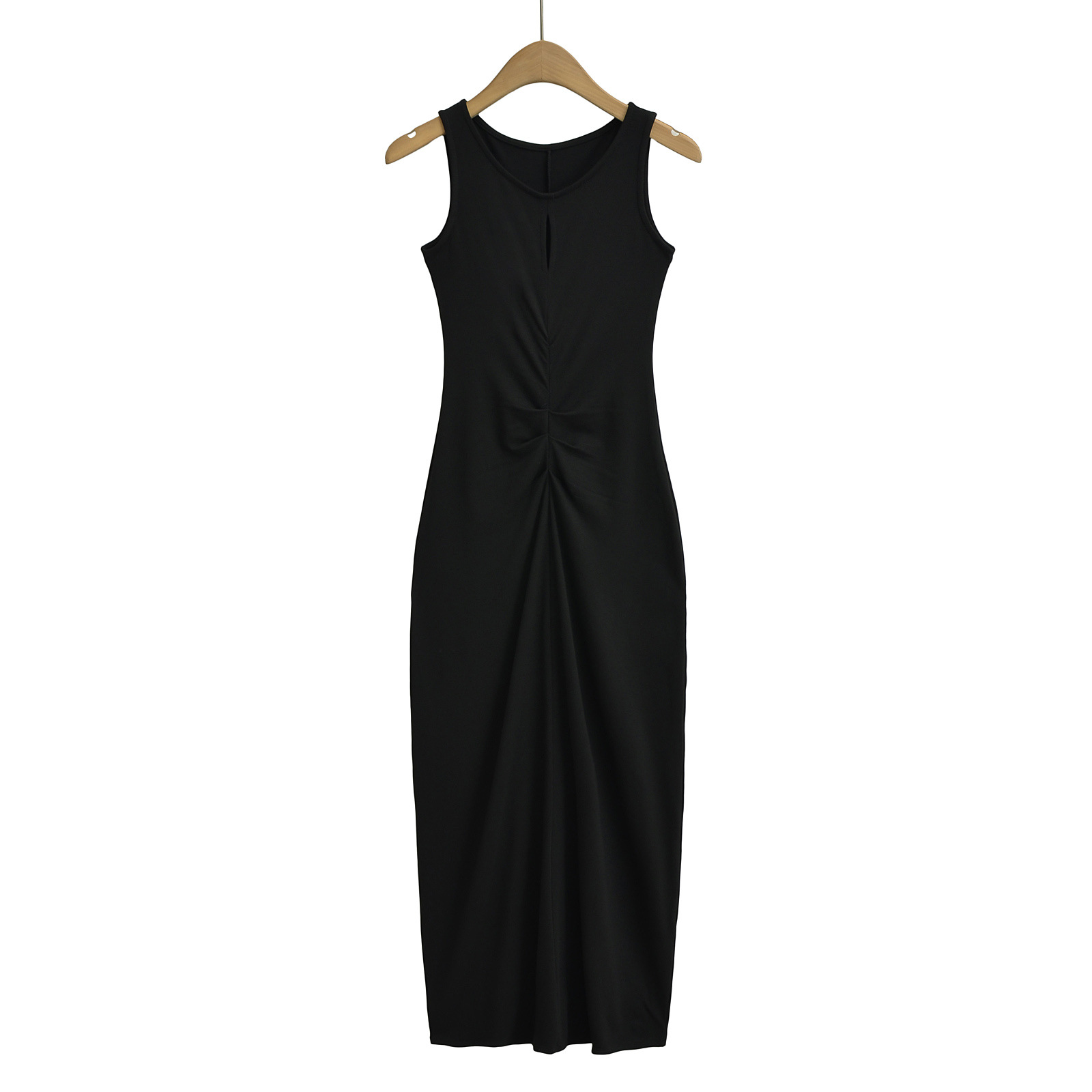 Daring Scoop Open Back Shirred Dress