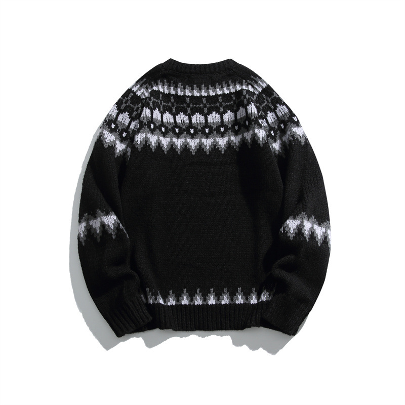 Oversized Japanese Workwear Jacquard Sweater