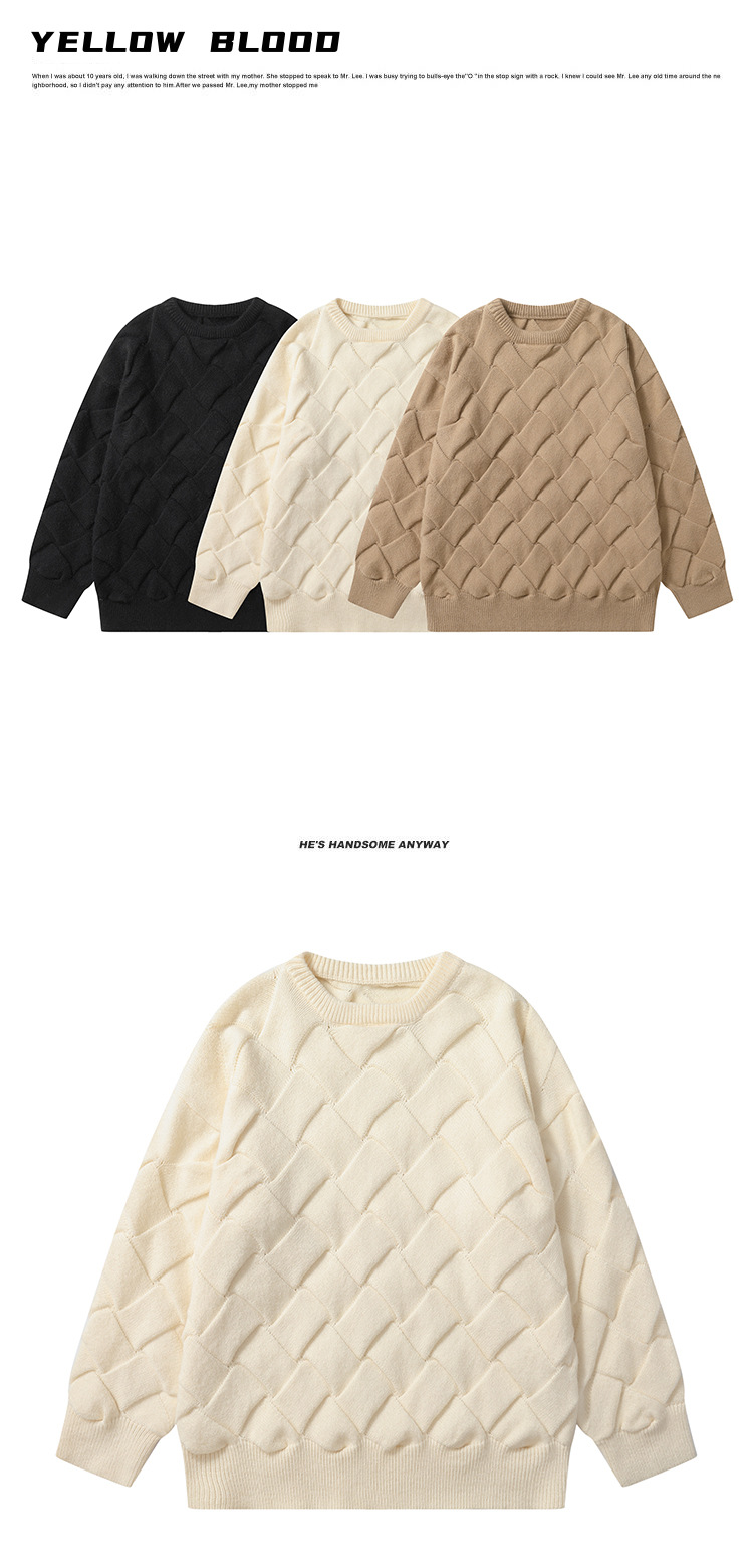 Cable Loose Fit Long Sleeve Workwear Sweater