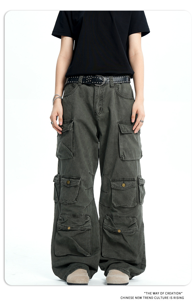 Street Retro Heavyweight Wide-Leg Casual Loose Slimming Long Trousers