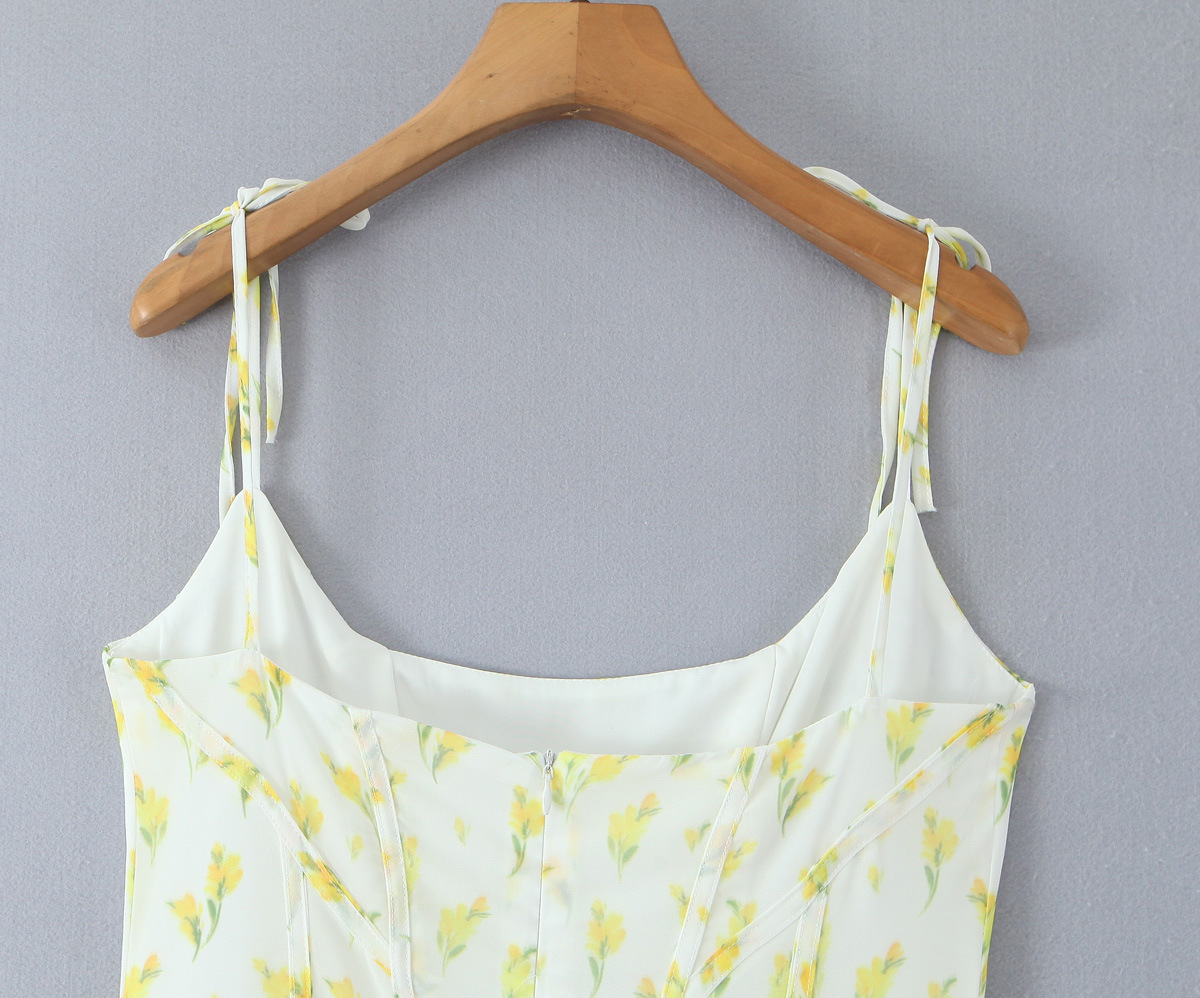 Sleeveless Breezy Crisscross Strap Blossom Print Asymmetric Dress