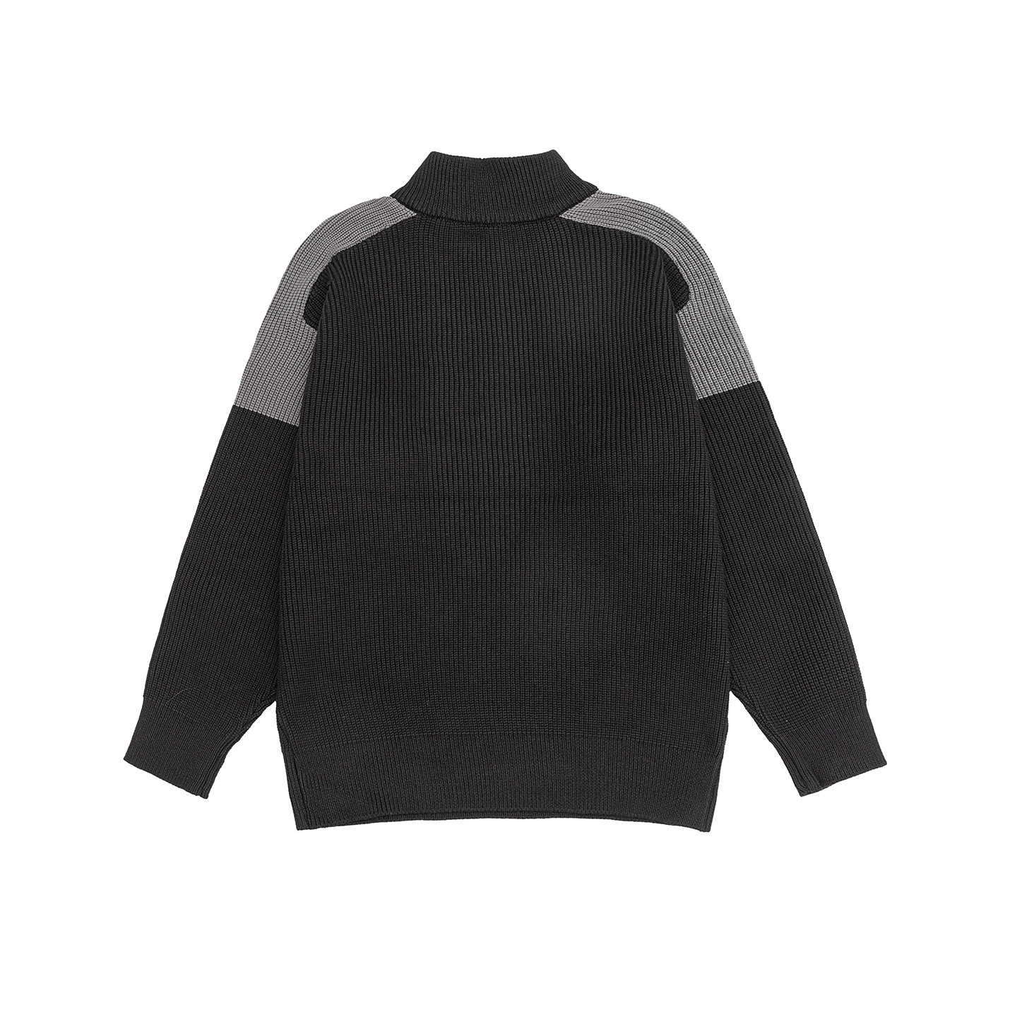 Unisex Loose Fit Long Sleeve Funnel Neck Sweater