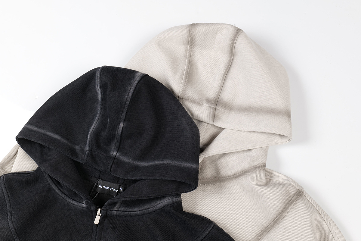 Retro Geometric Cotton Loose Fit Hoodie