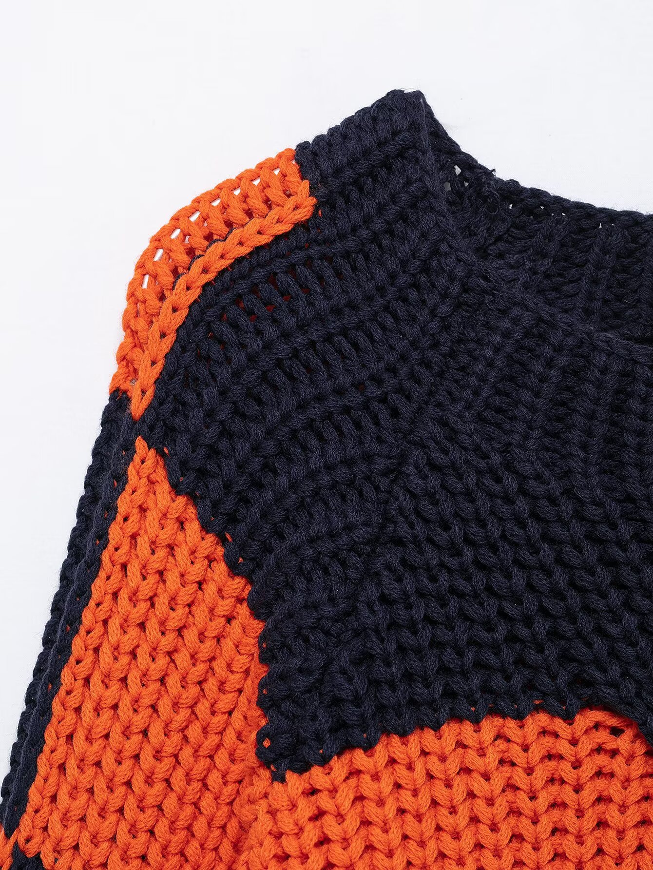 Oversized Banded Crew Sweater