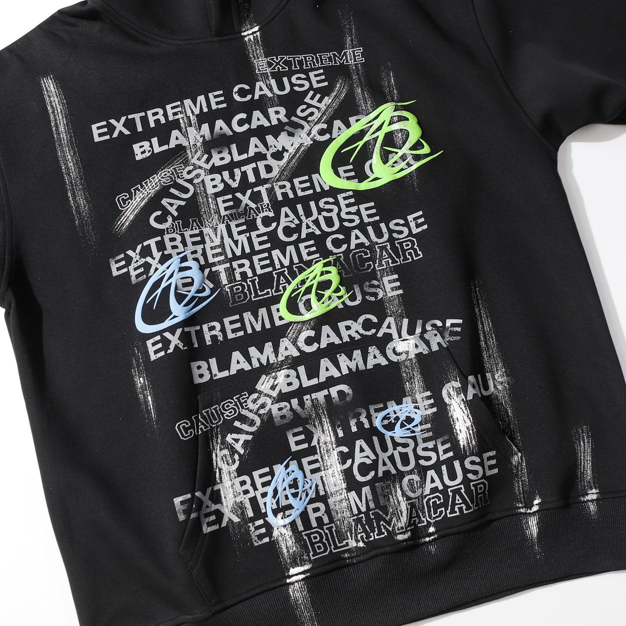 Distressed Typography Hoodie