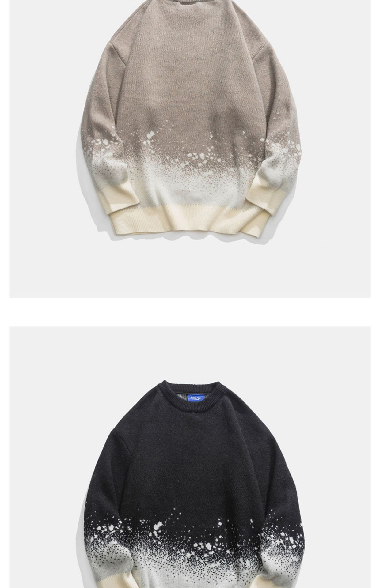 Marbled Oversized Crew Sweater