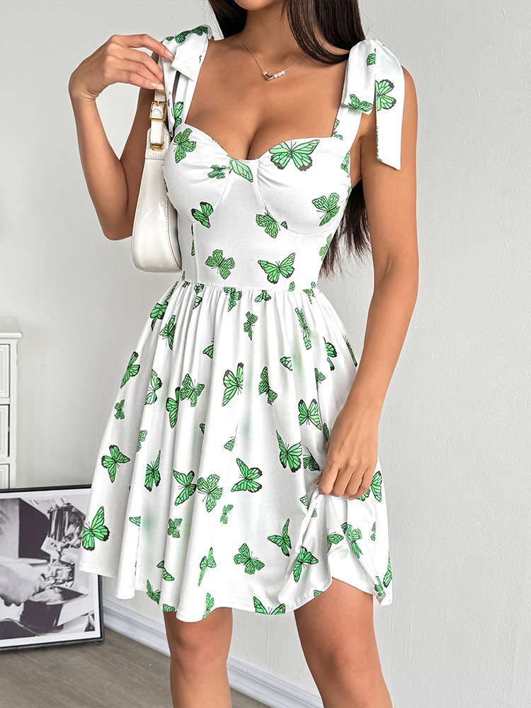 Sleeveless Tube Patterned Bodycon Dress