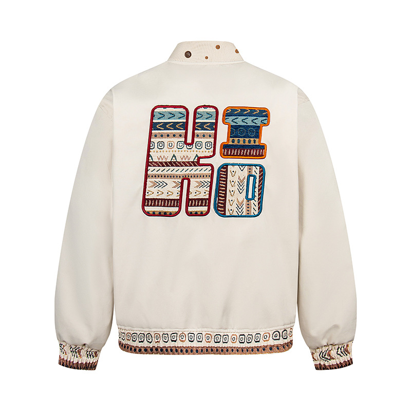American Retro Workwear Band-Neck Jacket