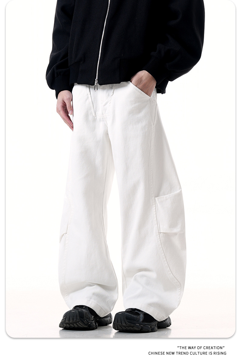 Casual Pure Cotton Three-Dimensional Loose Wide Leg Long Pants