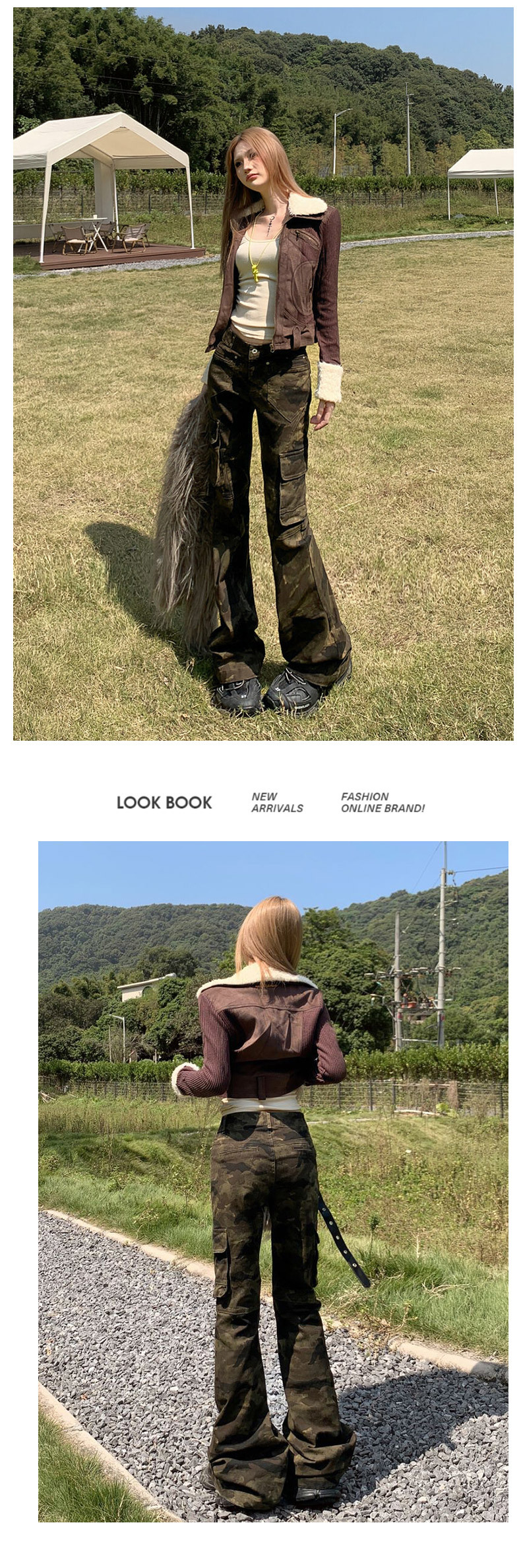 Women's Pants Camouflage Trousers Straight Leg Slim Flare Casual Pants for Women