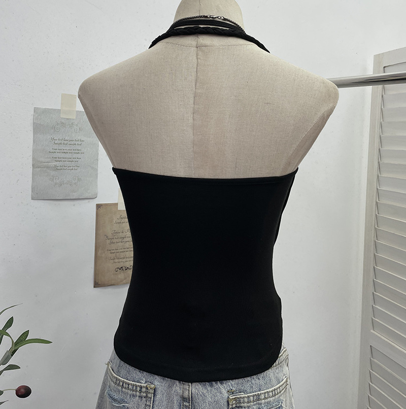 Solid Color Sexy Asymmetric Wrap Top