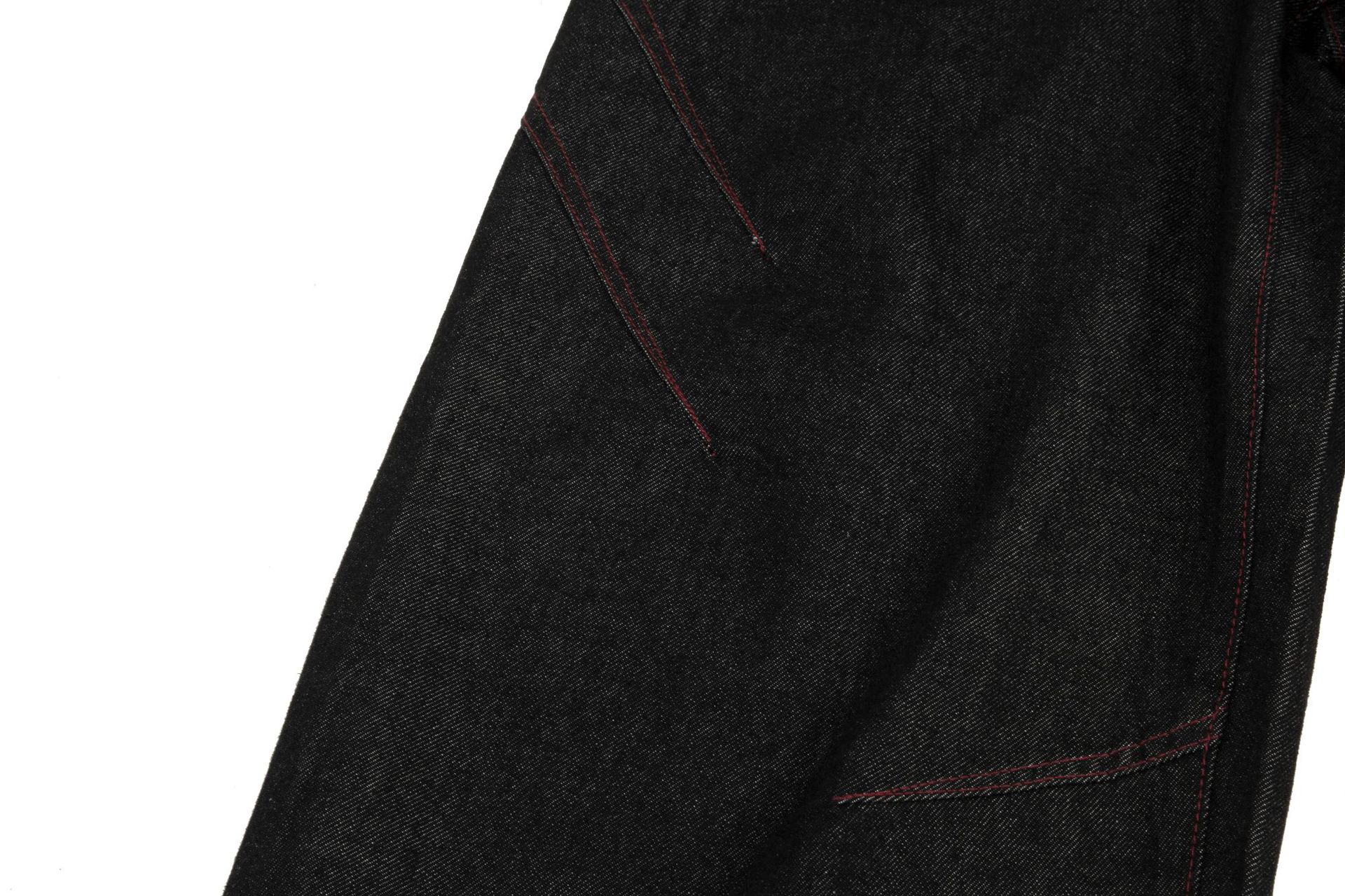 Street Retro Raw Denim Deconstructed Design Men's Loose Dagger Jeans
