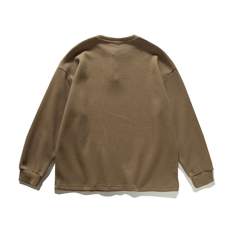 Oversized Button-Front Long Sleeve Textured Polyester Sweater